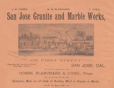 1887 Western Marble & Granite Co. First Street San Jose CA Print Ad - Cool Pix picture