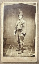 Unusual Maybe Rare 1860s CDV Of Hobo Homeless Man Worn Tattered Clothes picture