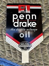 Vintage PENN DRAKE Tin Sign LUBSTER PADDLE Original Titusville Pa. NOS Mint Cond picture