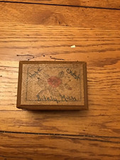 Vintage 1950's Wooden Hand Painted Souvenir Box Rose Jewelry   Bitely MIch  BB picture