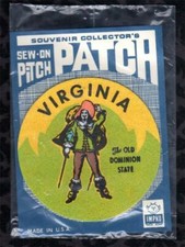 1960s Virginia Souvenir Collector's Sew On Patch Old Dominion State 3-1/4
