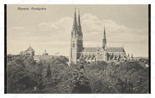 Uppsala Sweden Cathedral Spires Standard Postcard COPY RPPC picture