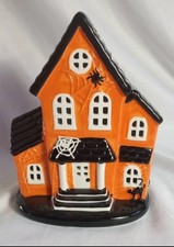 Aldi The Halloween Collection Orange LED Ceramic Haunted House, 8.5