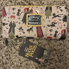 Loungefly Disney Hocus Pocus Wallet Halloween Witch Black Car Skull New With Tag picture