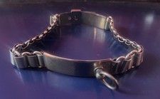 AN UNUSUAL ANTIQUE STEEL DOG COLLAR. metal blanc. FOR DOGS. picture