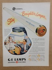 SEXIST VINTAGE 1947 Print Ad GE Lamps Wife Serves Husband Breakfast B5C1  picture
