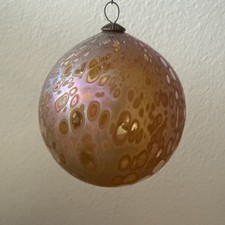 Vintage Craig Zweifel Art Glass Christmas Splatter Iridescent Ornament  1997 picture