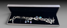 Rare Porsche Design 911 Siver Tone # 9 Link, Charm Bracelet w/Swarovski Crystals picture