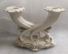 Vintage NEUTETTAU Ivory & Gold Porcelain, Candleholder from Germany 5
