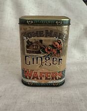 Vintage Collectible Metal Tin Homemade Ginger Wafers Famous Biscuit Co. Daher  picture