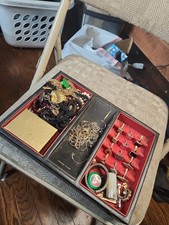 Junk Drawer Lot Jewelry, Vintage Cufflinks.... picture