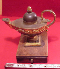 Antique Egyptian Revival Ornate Gilt Metal Oil Cigar Lighter Aladdin Lamp picture
