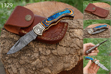 Bench Damascus made Folding Knife Pocket Knife Handmade Damascus Folding Knife picture