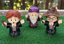 3 Fisher Price Little People Harry Potter Sorcerer's Stone Dumbledore Ron Harry picture