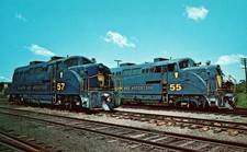 Bangor & Aroostook RR BL-2 Locomotives 55 & 57 Postcard 1970 Maine picture