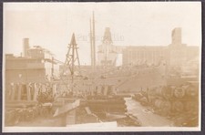 OR Astoria TRIMMED RPPC C.1918 SHIPYARD SCENE Steamship GRAIN ELEVATOR Ooak picture