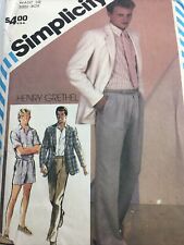 1982 Simplicity 5867 Vintage Sewing Pattern Teen Boys Pants Shorts Shirt Size 20 picture
