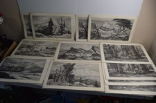 12 Vintage Lloyd Harting California Souvenir Placemats Plastic Yosemite Sequoia picture