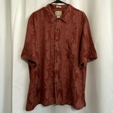 Vintage Reyn Spooner Men's Red Regency Silk Jacquard Pineapple Aloha Shirt XL picture