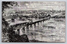 Harrisburg PA View From Ft Washington Camel-Back Covered Bridge Postcard picture