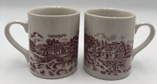 2 Churchill Rosa Willow Cups Mugs England Royal Wessex Red/Cranberry picture
