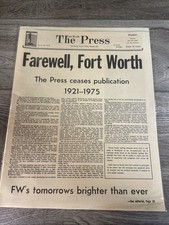 May 30 1975 The Fort Worth Press Newspaper FINAL ISSUE Farewell Texas Defunct picture