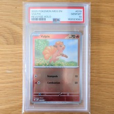 VULPIX 019/132 POKEMON CARD (MEGA EVOLUTIONS SET) PSA 10 GEM MINT - REVERSE HOLO picture