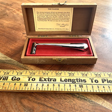 Vtg Franklin Toiletry Barbershop Old Fashioned Luxury The Razor in Wood Case picture