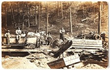 real photo Logging Lumber Crew Mill antique postcard RPPC picture