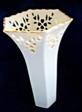 Lenox ivory vase gold trim Filigree Cut Outs  Small 7 1/4” Vase  EUC picture