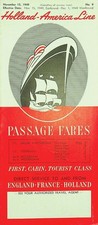 1949 Holland America Line Passage Fares England France Holland - E12-A picture
