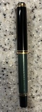 Pelikan Souveran M800 green/black fountain pen - F nib - unused - piston filler picture