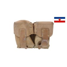 Yugo Military M24 M48 Mauser 8mm Dual Cell Leather Ammo Belt Pouch, Surplus picture