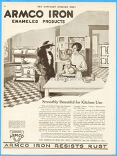 1919 ARMCO Middletown OH Enameled Kitchen Products Hoosier Cabinet Stove Ad picture