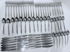 59 pc EMBER GLOW Stainless Flatware Set Oneidacraft Deluxe Oneida Service for 11 picture
