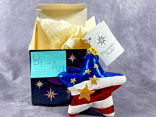 Vintage Christopher Radko Freedom Star Patriotic Glass Christmas Tree Ornament picture