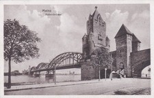 1919 Postcard German Empire Mainz Rhine Kaiserbrücke Cityscape Bridge Panorama Excellent picture