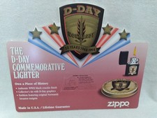 Vintage D-Day Commemorative Counter Display Zippo Lighter- No Lighters picture