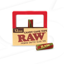 RAW Candy Cane Glass Tips Red & Green | 1 Unit | 12mm picture