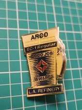 Vtg L.A. Refinery Arco Ec-1 Regular Gas Pump Gold Tone Lapel Pin picture