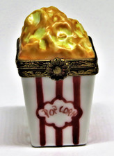 LIMOGES FRANCE BOX~ BOX OF POPCORN ~ KERNEL INSIDE ~ MOVIES ~ FILMS ~ PEINT MAIN picture