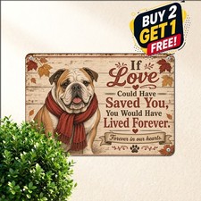 English Bulldog Dog Landscape Artwork Metal Sign Pet Owner Wall Decoration picture