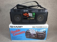 Vtg Sharp WQ-T232 Boombox Ghetto BlasterBox 1980s Radio Cassette Player Portable picture