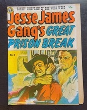 Jesse James Gangs Great Prison Break #5 1951 Avon Kubert, Wood art ERROR Copy picture