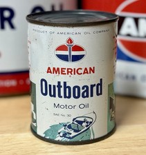 Rare Vintage NOS American Outboard Motor Oil Can 8oz FULL picture
