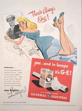 1945 G E Lamps Stay Brighter Longer, WWll Print Ad, Waiting For Soldier  picture