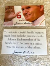 Saint Pope John Paul II 3rd Class Relic Card picture