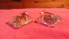 2 Salvaged Vtg Multifaceted Crystal Kite Dangle Prism Pendant Chandelier 3