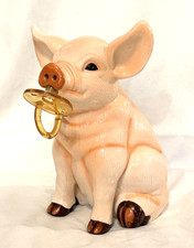 Cute Pig Bank with Pacifier Vintage with Stopper-Made in China picture