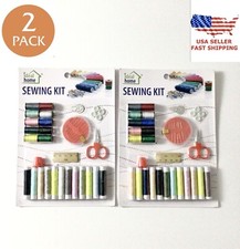 76 PC ( 2 SET OF 38PC ) IDEAL HOME SEWING KIT WITH THREAD SPOOLS, NEEDLES & MORE picture